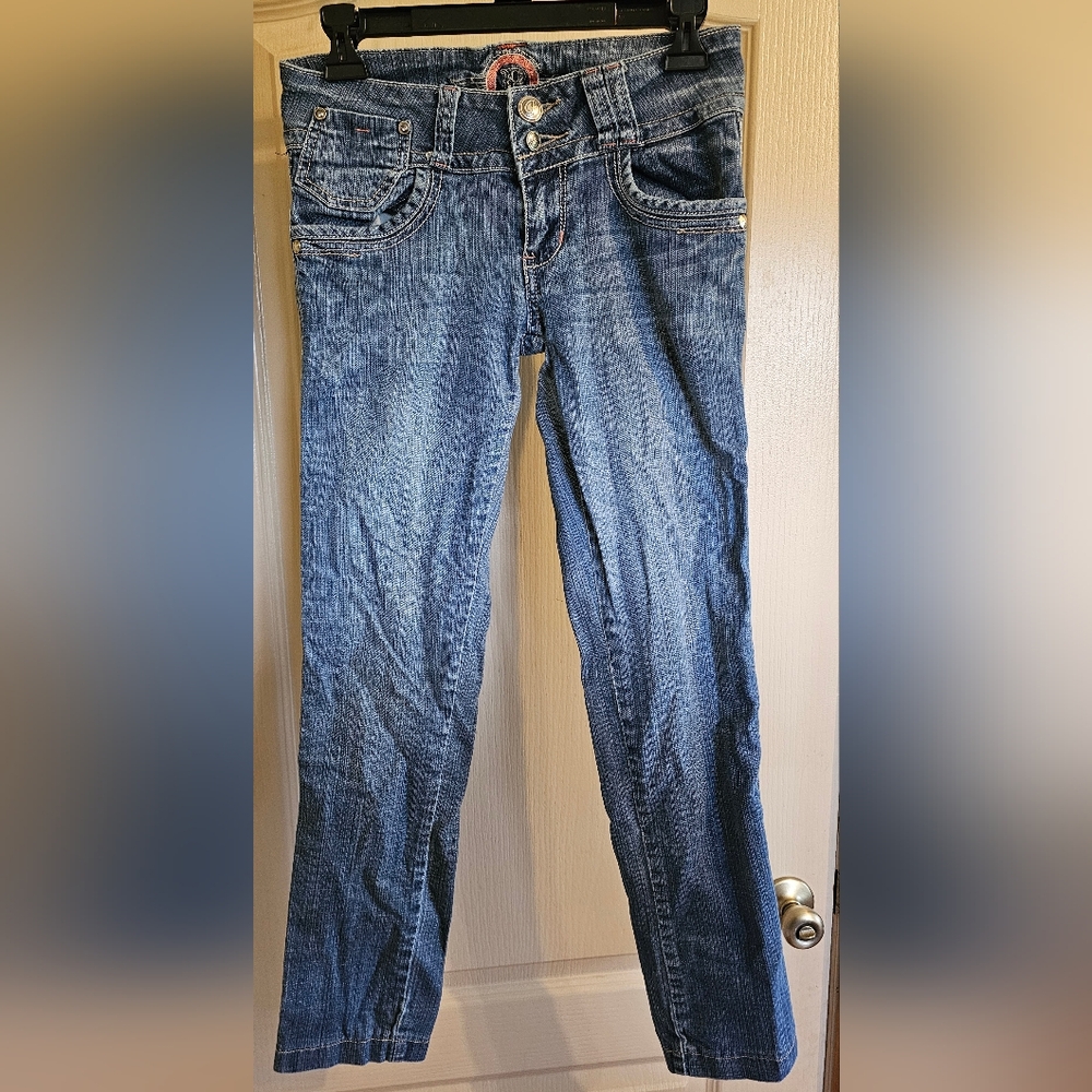 Papaya Premium Womens Juniors Blue Jeans 96% Cotton Size 7